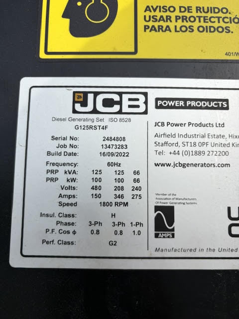2024 JCB G125RS Generator - Image 7