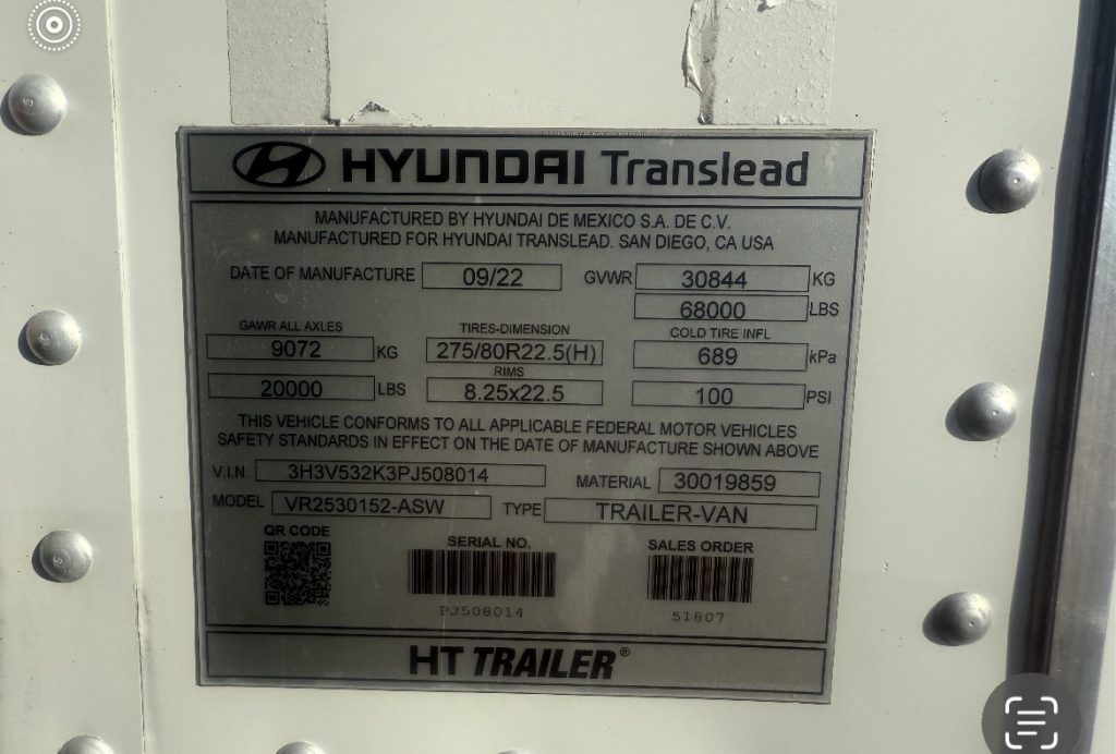 2023 Hyundai refrigerated trailer - Image 3