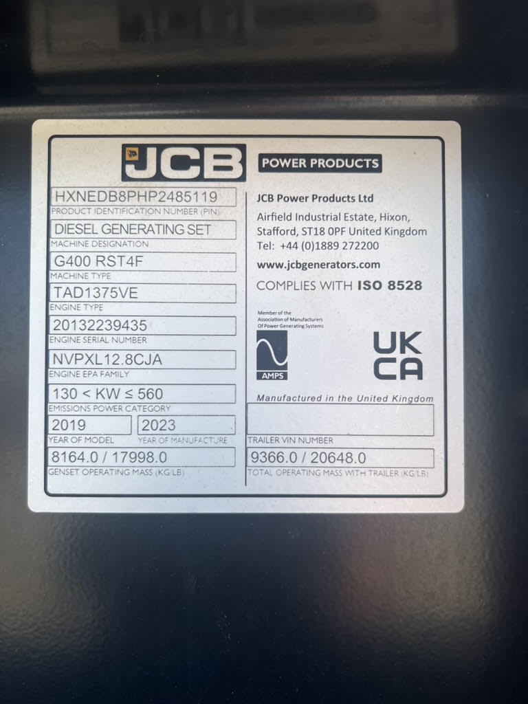 2022 JCB G400RS Generator - Image 7
