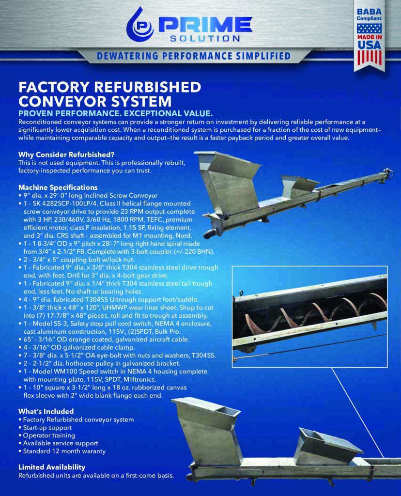 Conveyor System- Factory Refurbished