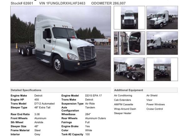 2017 Freightliner Cascadia 125 - Image 4