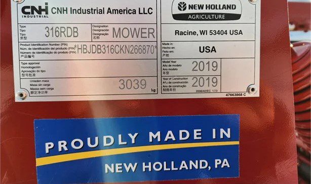 2019 NEW HOLLAND DISCBINE 316 - Image 4