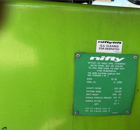 2012 NIFTYLIFT SD64 4X4X4 - Image 3
