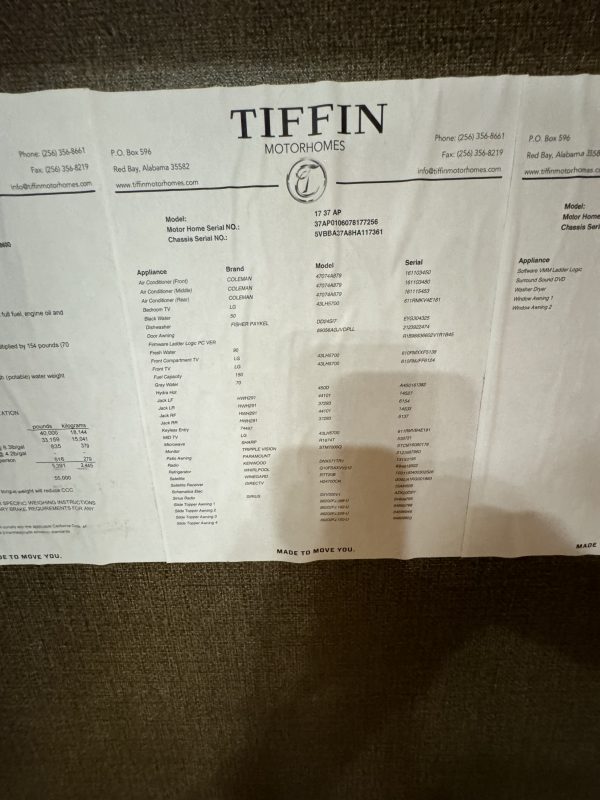 2017 TIFFIN ALLEGRO BUS 37AP - Image 80