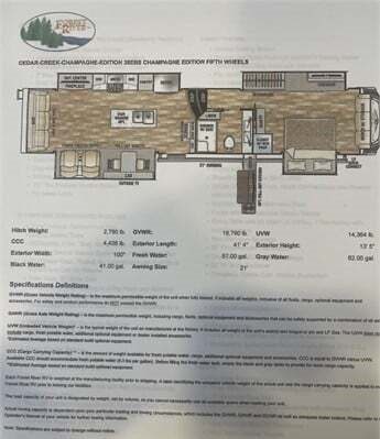 2021 FOREST RIVER CEDAR CREEK CHAMPAGNE 38EBS - Image 6
